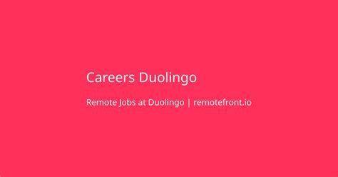 duolingo careers remote|duolingo work from home jobs.